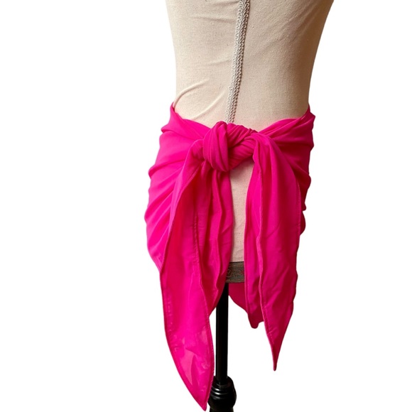 NWT Good American mesh sarong wrap in Hot Pink 002 - Picture 7 of 11